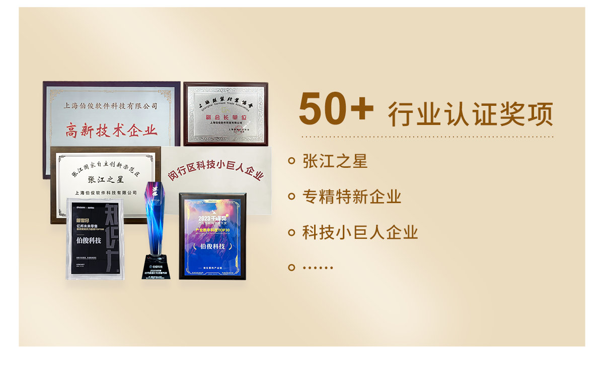 50+行业认证奖