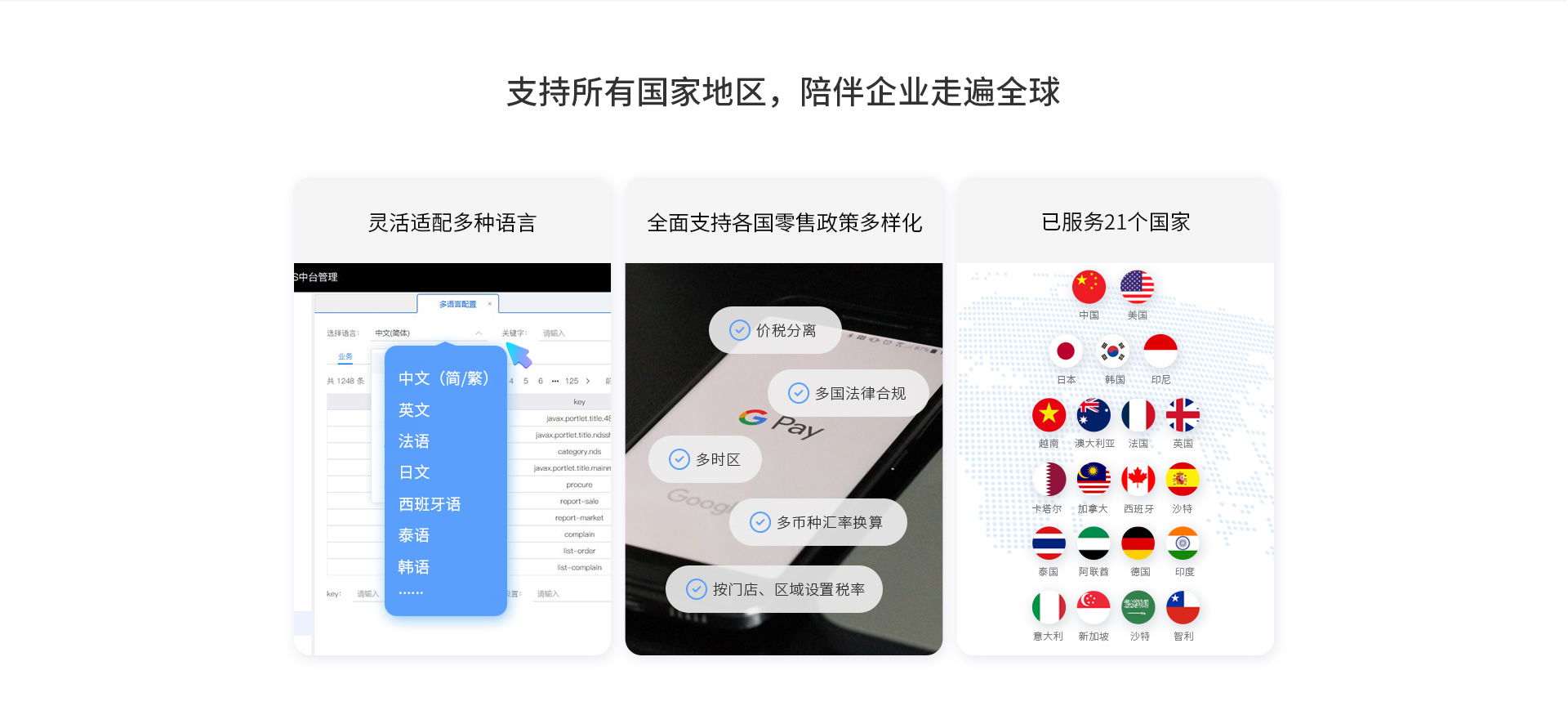 EVO厅适配多种说话，支持列国零售政策